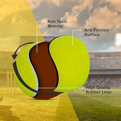 Boldfit Cricket Tennis Ball for Cricket Tournament, Street Match Cricket Ball Tennis for Lawn Cricket Soft Tennis Balls Pack of 3