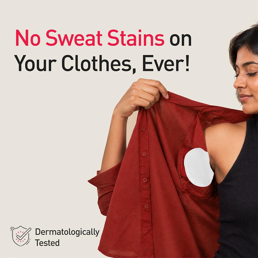 Sirona Disposable Underarm Sweat Pads | Self-Adhesive, High Absorbency Sweat Shields | Invisible Underarm Pads for Men & Women | Odor & Sweat Protection
