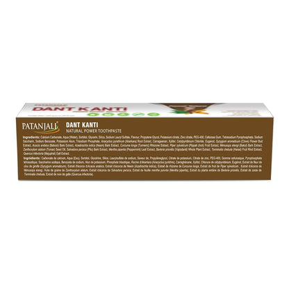 Patanjali Dant Kanti Natural Toothpaste 150 g / 5.29 fl oz | Herbal Ayurvedic Fluoride‑Free Toothpaste for Strong Teeth & Healthy Gums – Fresh Herbal Flavor - (Pack of 6)