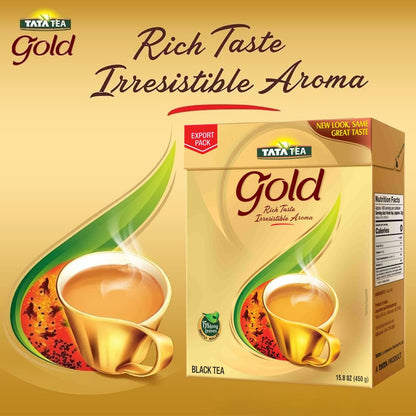 Tata Tea Gold Black Tea, Premium Indian Tea Blend, Rich Taste & Irresistible Aroma, 450g (15.8 oz)