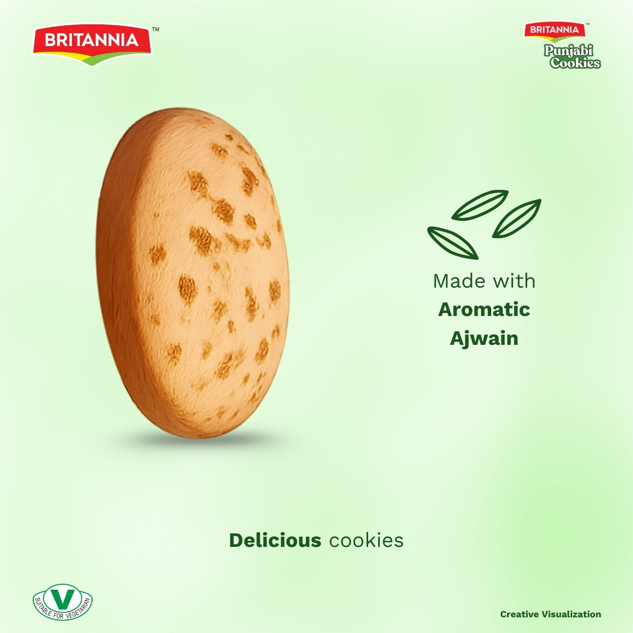 Britannia Punjabi Cookie with Aromatic Ajwain Flavor | Pack - 500GM | Traditional Indian Biscuits | Crunchy Snack Perfect with Tea or Coffee