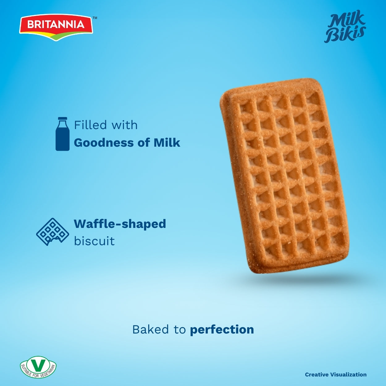 Britannia Milk Bikis Biscuits 19.04oz (540g) | Crunchy Milk Cream Biscuits – Kids’ Favorite Snack for Breakfast & Tea Time