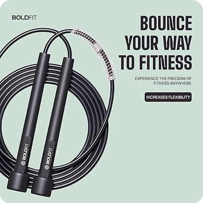 Boldfit Skipping Rope for Men and Women Jumping Rope With Adjustable Height Speed Skipping Rope for Exercise, Gym, Sports Fitness Adjustable Jump Rope-Pencil