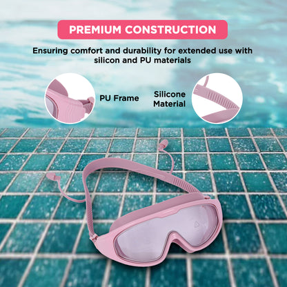 Endless EL1009 Premium Swimming Goggle with Anti-Fog and UV Protection | Material : Silicon, PU | Stylish Big Frame for more Visibility | Soft Silicone Gasket for Leak Proof | With Hard Case