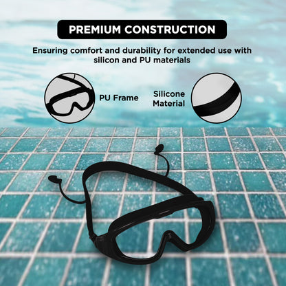 Endless EL1009 Premium Swimming Goggle with Anti-Fog and UV Protection | Material : Silicon, PU | Stylish Big Frame for more Visibility | Soft Silicone Gasket for Leak Proof | With Hard Case