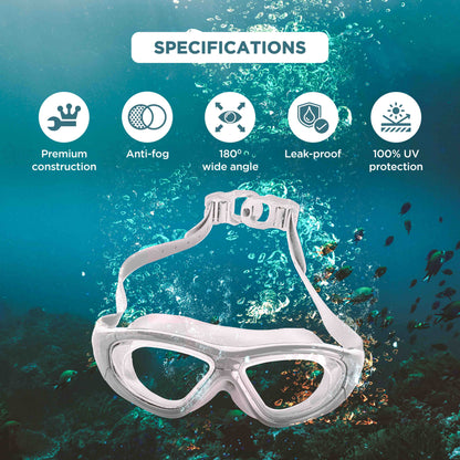 Endless EL1007 Premium Swimming Goggle with Anti-Fog and UV Protection | Material : Silicon, PU | Stylish 180 Degree Wide View Glasses | Soft Silicone Gasket for Leak Proof | With Hard Case