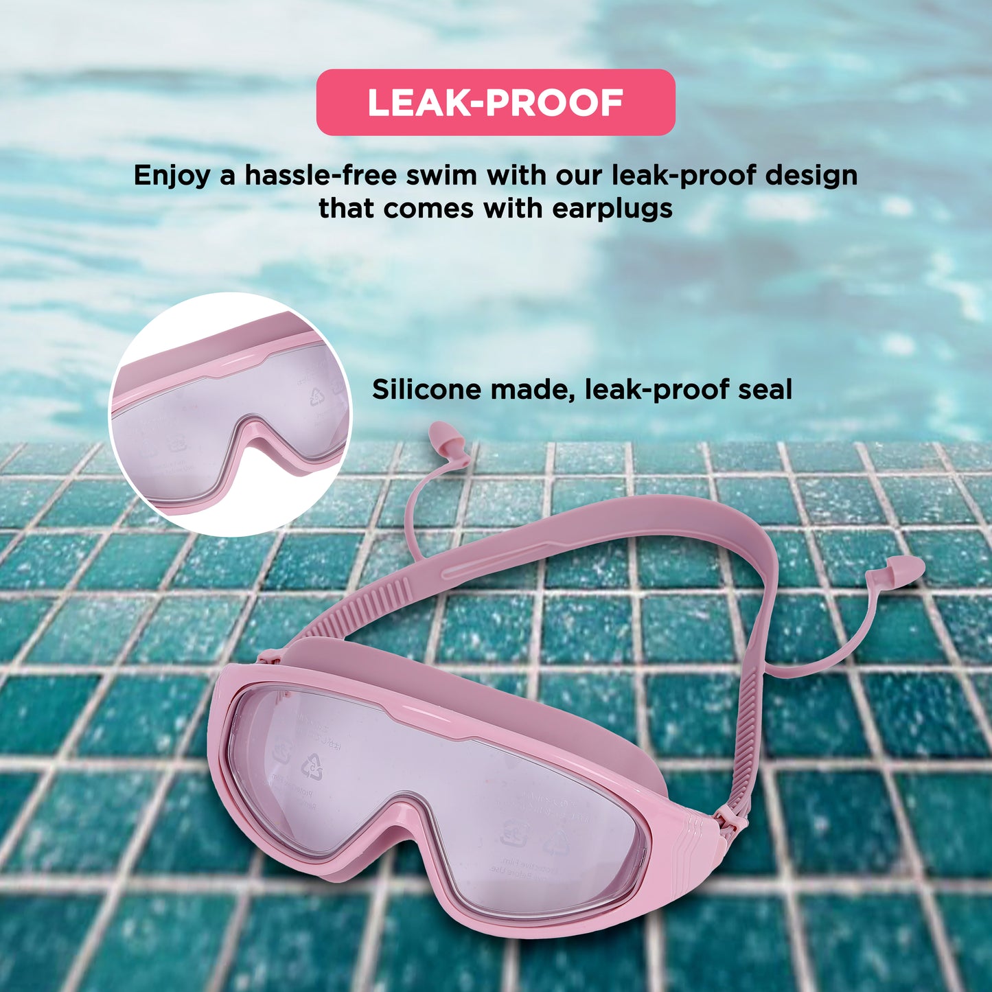 Endless EL1009 Premium Swimming Goggle with Anti-Fog and UV Protection | Material : Silicon, PU | Stylish Big Frame for more Visibility | Soft Silicone Gasket for Leak Proof | With Hard Case