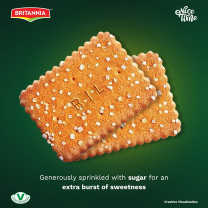 Britannia Nice Time Family Pack of 16.9oz (480g) | Delicious Coconut Biscuit – Crunchy & Sweet Snack | Kids’ Favorite for Breakfast & Tea Time