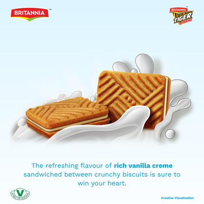 Britannia Tiger Kreemz Vanilla Cream Biscuits | Family Pack | 300gm(75*4)