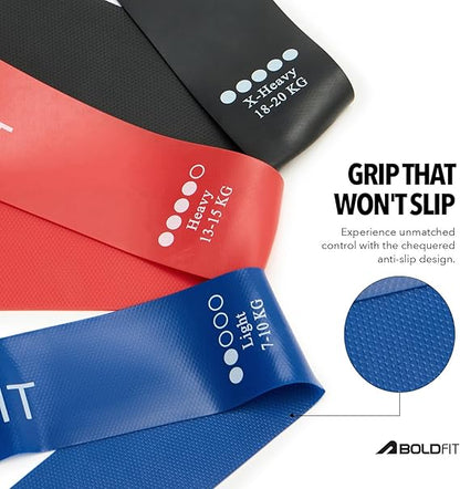Boldfit Resistance Bands Mini Loop Hip Band Toning Exercise Band for Gym Booty Belt Latex Band Thera Band Theraband for Fitness, Multicolor