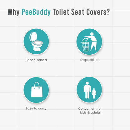 PeeBuddy Disposable Paper Toilet Seat Covers | 80 Count | Disposable Toilet Seat Covers for Women | Soft, Hygienic & Travel-Friendly Seat Covers for Public Restrooms