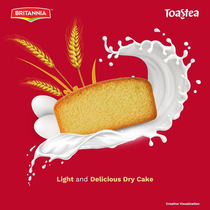 Britannia Toastea Dry Cake Soft & Delicious Cake| Perfect Snack for Breakfast & Tea Time 10.75oz (300g) Pack of 1