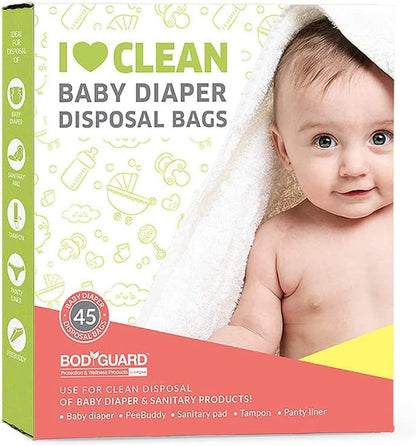 Bodyguard Baby Diaper Disposable Bag | Leak-Proof, Odor-Locking & Eco-Friendly Disposal Bags | Hygienic Waste Bags for Baby Diapers, Sanitary Products & Wet Wipes