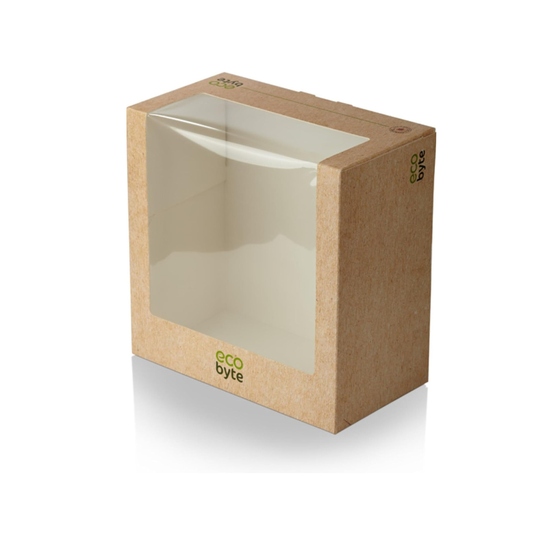 EcoByte ITC Cake Box with Window , 10x10x5 Inch | Pack of 15 | Paper Boxes for Cakes and Pastries | Ideal for Birthdays, Events, and Bakery Display