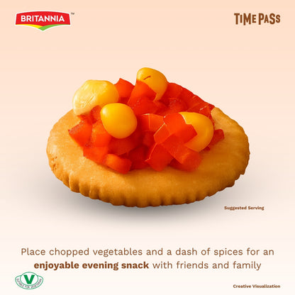 Britannia Time Pass Classic Salted Biscuits | Family Pack- 312 GM | Light & Crispy Snack Perfect Tea-Time Treat