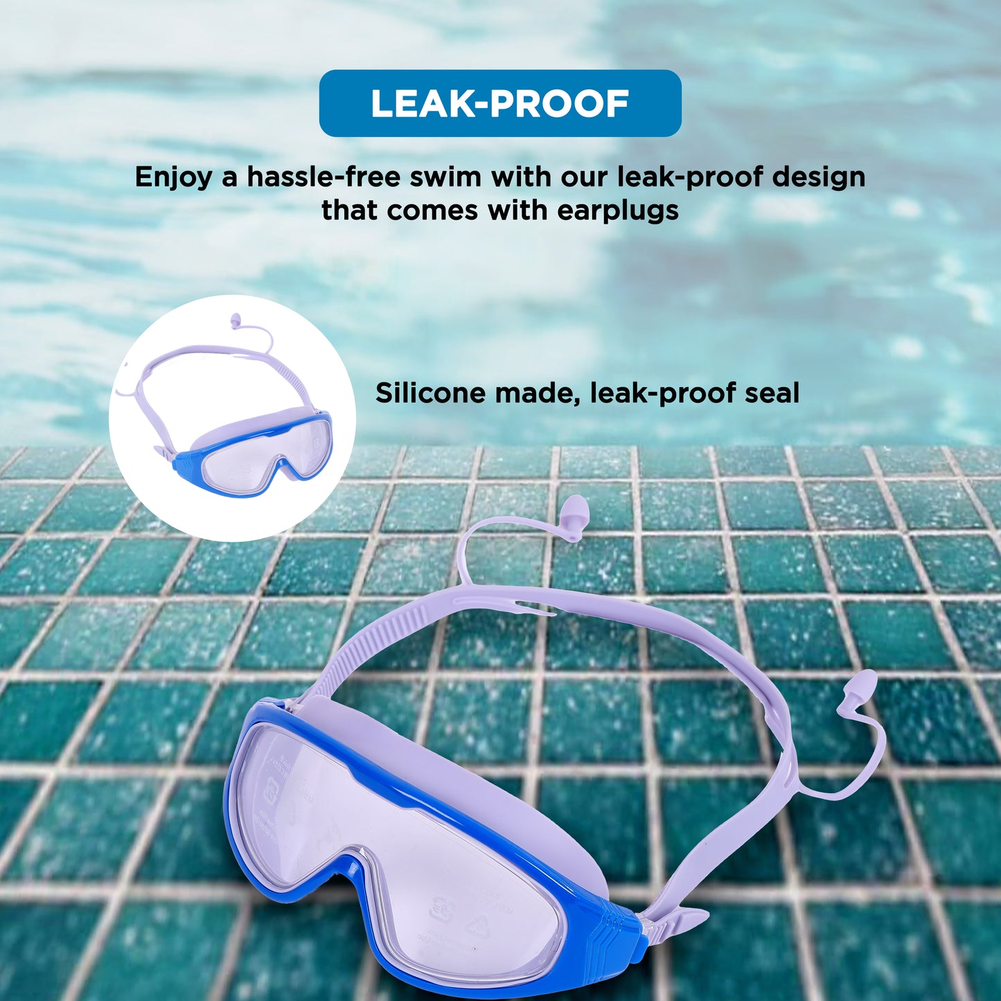 Endless EL1009 Premium Swimming Goggle with Anti-Fog and UV Protection | Material : Silicon, PU | Stylish Big Frame for more Visibility | Soft Silicone Gasket for Leak Proof | With Hard Case