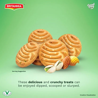 Britannia Good Day Pistachio Almond Cookies Value Pack, 21.16 oz (600g) – Crunchy Nutty Biscuits, Perfect Tea-Time & Anytime Snack