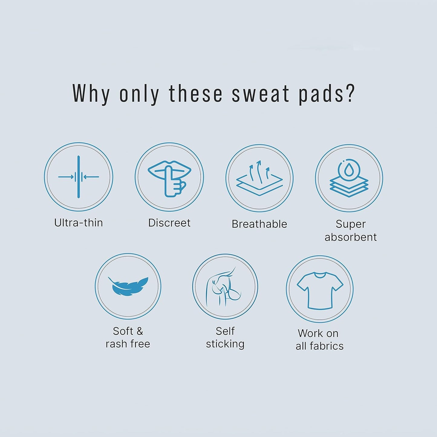 Sirona Disposable Underarm Sweat Pads | Self-Adhesive, High Absorbency Sweat Shields | Invisible Underarm Pads for Men & Women | Odor & Sweat Protection