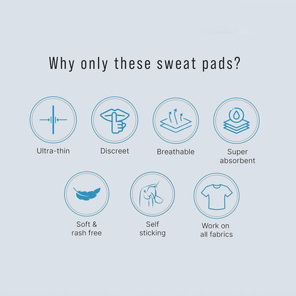 Sirona Disposable Underarm Sweat Pads | Self-Adhesive, High Absorbency Sweat Shields | Invisible Underarm Pads for Men & Women | Odor & Sweat Protection