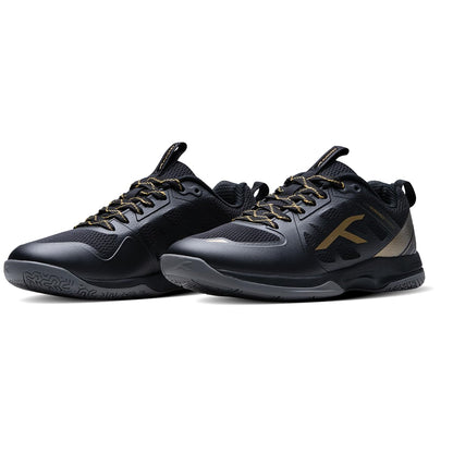 Hundred Velocity Z PBX Unisex Non-Marking Pickleball Shoes | Lightweight Comfort and Cushioned Grip for Indoor & Outdoor Court Play (Black/Gold)