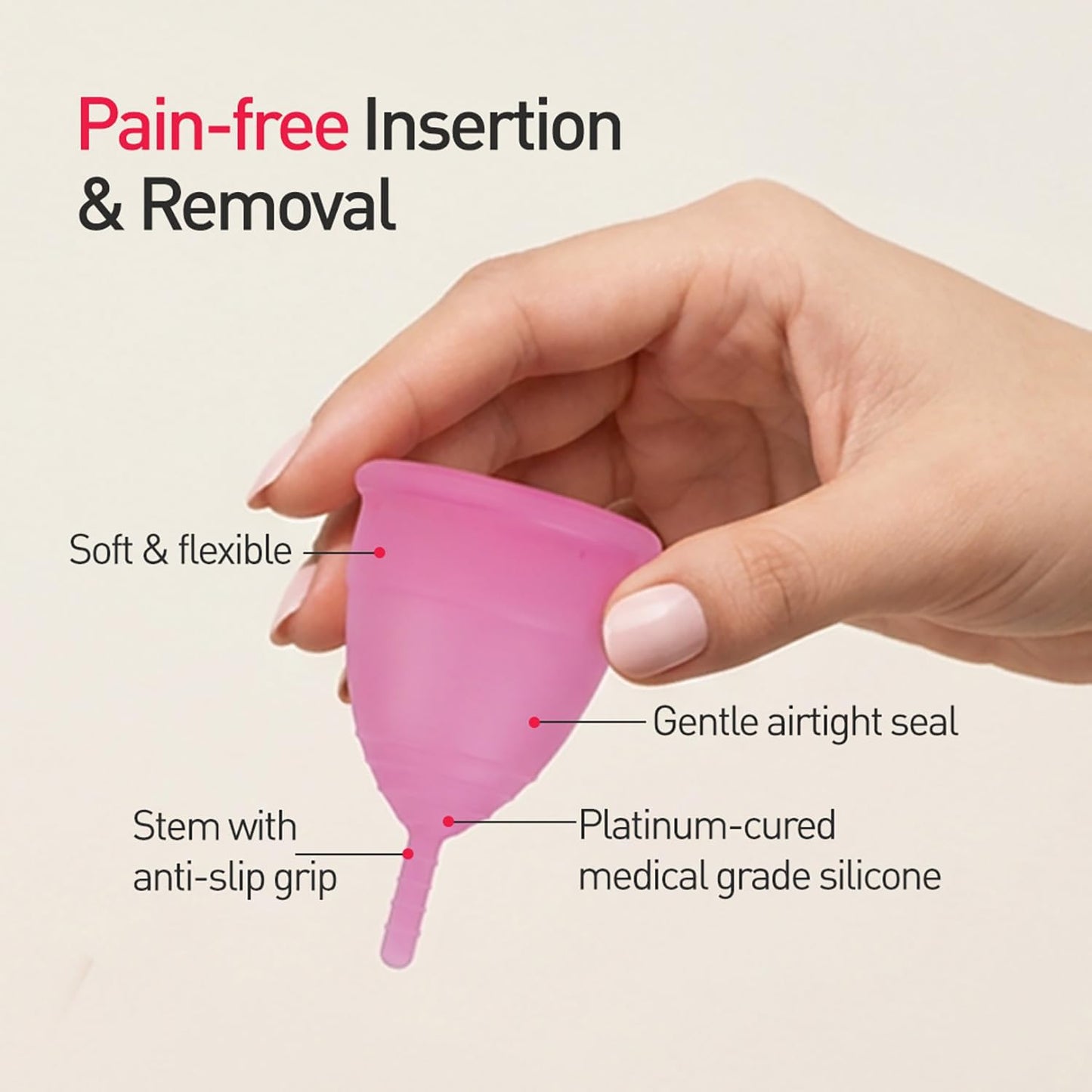 Sirona Reusable Menstrual Cup | Medical-Grade Silicone | Ultra-Soft, Leak-Proof & Reusable Period Cup with Storage Pouch | Tampon & Pad Alternative