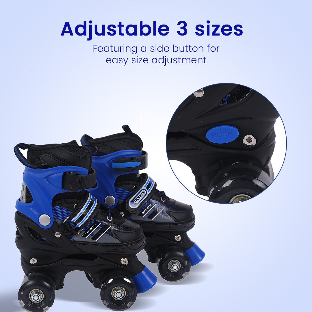 Endless EL1029 Adjustable Roller Skates for 3 to 6 Years | Strong Chassis and 70 mm PU Four Flashing Wheels | ABEC 7 Bearings | Indoor and Outdoor