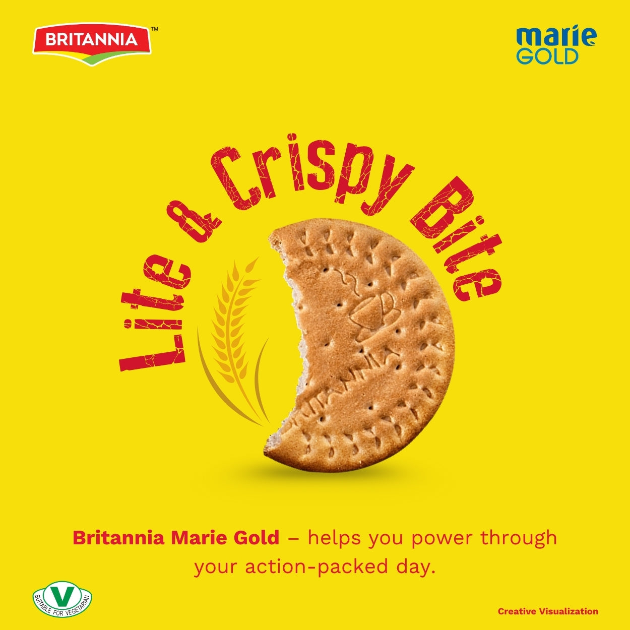Britannia Marie Gold Biscuits Light & Crispy Tea-Time Snack Classic Grocery Biscuits 42.32oz (1.2kg) Pack of 1