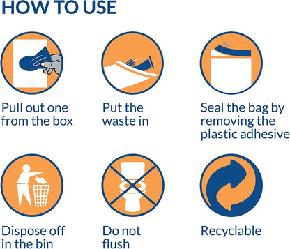 Sirona Condom & Tampon Disposal Bags | Leak-Proof, Odor-Locking Opaque Bags | Discreet Sanitary Disposal Bags for Tampons, Condoms & Small Personal Waste