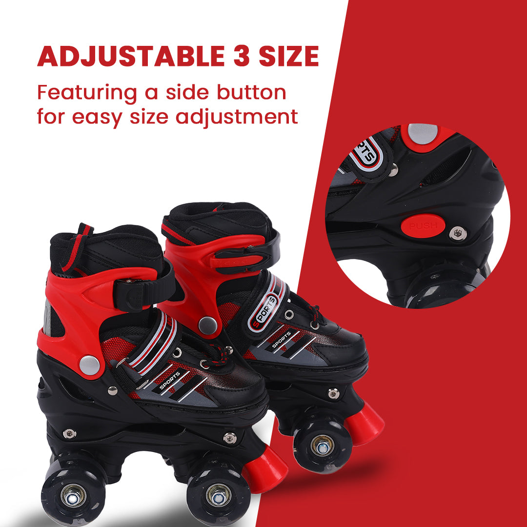 Endless EL1029 Adjustable Roller Skates for 3 to 6 Years | Strong Chassis and 70 mm PU Four Flashing Wheels | ABEC 7 Bearings | Indoor and Outdoor