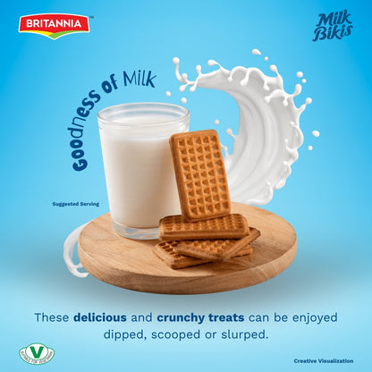 Britannia Milk Bikis Biscuits 19.04oz (540g) | Crunchy Milk Cream Biscuits – Kids’ Favorite Snack for Breakfast & Tea Time