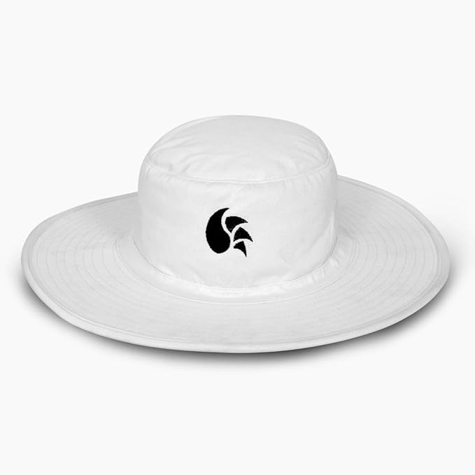 DSC Panama Flite Round Cricket Hat | Color: White | Material: Cotton | Umpire Hat for Mens & Women | Extra Wide Brim | Maximum Sunlight Protection | Stylish and Lightweight