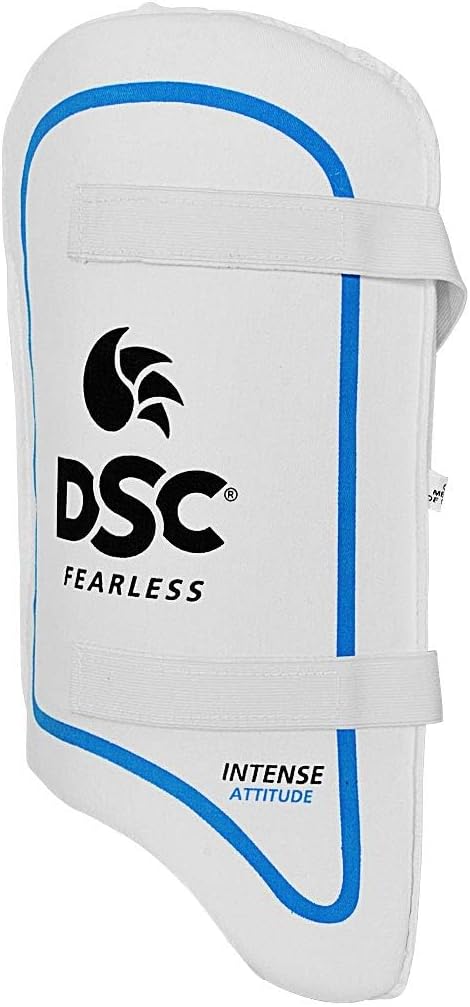 DSC Intense Attitude Cricket Thigh Pad | Color: Multicolor | RH | Material: Leather | Low Density Foam Inside | with Elasticated Straps | Fully Adjustable Components