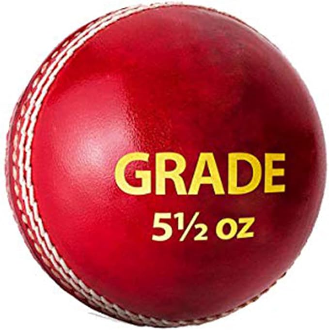 DSC Grade Leather Cricket Ball | Size: Standard | Water Proofed | Suitable for Practice Game | Tournament Cork