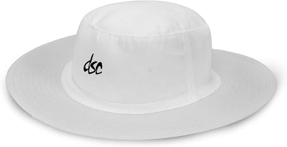 DSC Panama Atmos Round Cricket Hat | Color: White | Material: Cotton | Umpire Hat for Mens & Women | Extra Wide Brim | Maximum Sunlight Protection | Comfortable and Classy