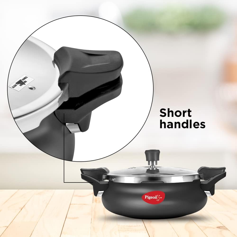 Pigeon 3.2 Quart All-In-One Super Cooker - Steamer, Cooking Pot, Pressure Cooker, Dutch Oven - For All Cooktops - Quick Cooking of Meat, Soup, Rice, Beans, Idli & more, Hard Anodized, (3 Liters)