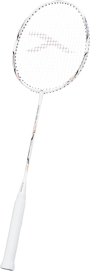 Hundred Powertek 2000 PRO Badminton Racquet with Full Cover | Strung | Material: Graphite | for Intermediate Players | 90 Grams | Maximum String Tension: 22-24lbs