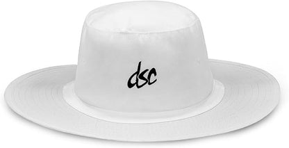 DSC Panama Atmos Round Cricket Hat | Color: White | Material: Cotton | Umpire Hat for Mens & Women | Extra Wide Brim | Maximum Sunlight Protection | Comfortable and Classy