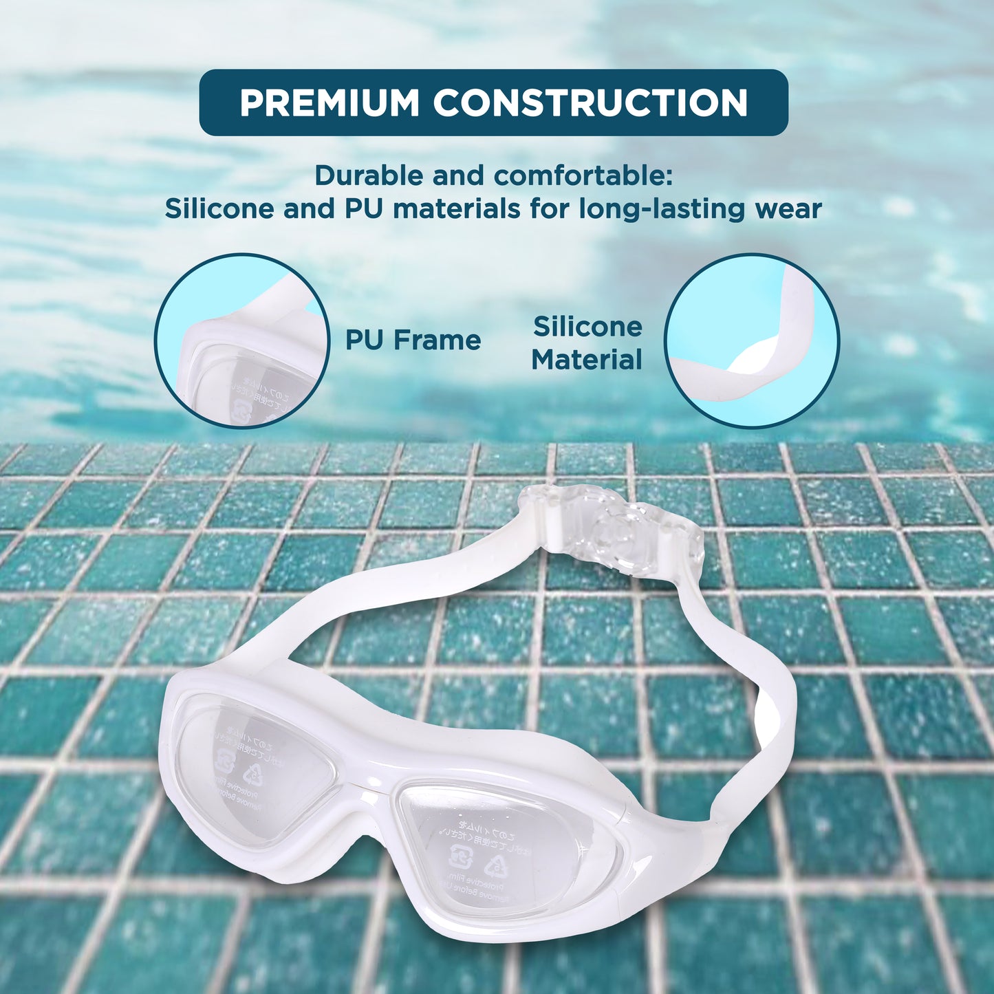 Endless EL1007 Premium Swimming Goggle with Anti-Fog and UV Protection | Material : Silicon, PU | Stylish 180 Degree Wide View Glasses | Soft Silicone Gasket for Leak Proof | With Hard Case