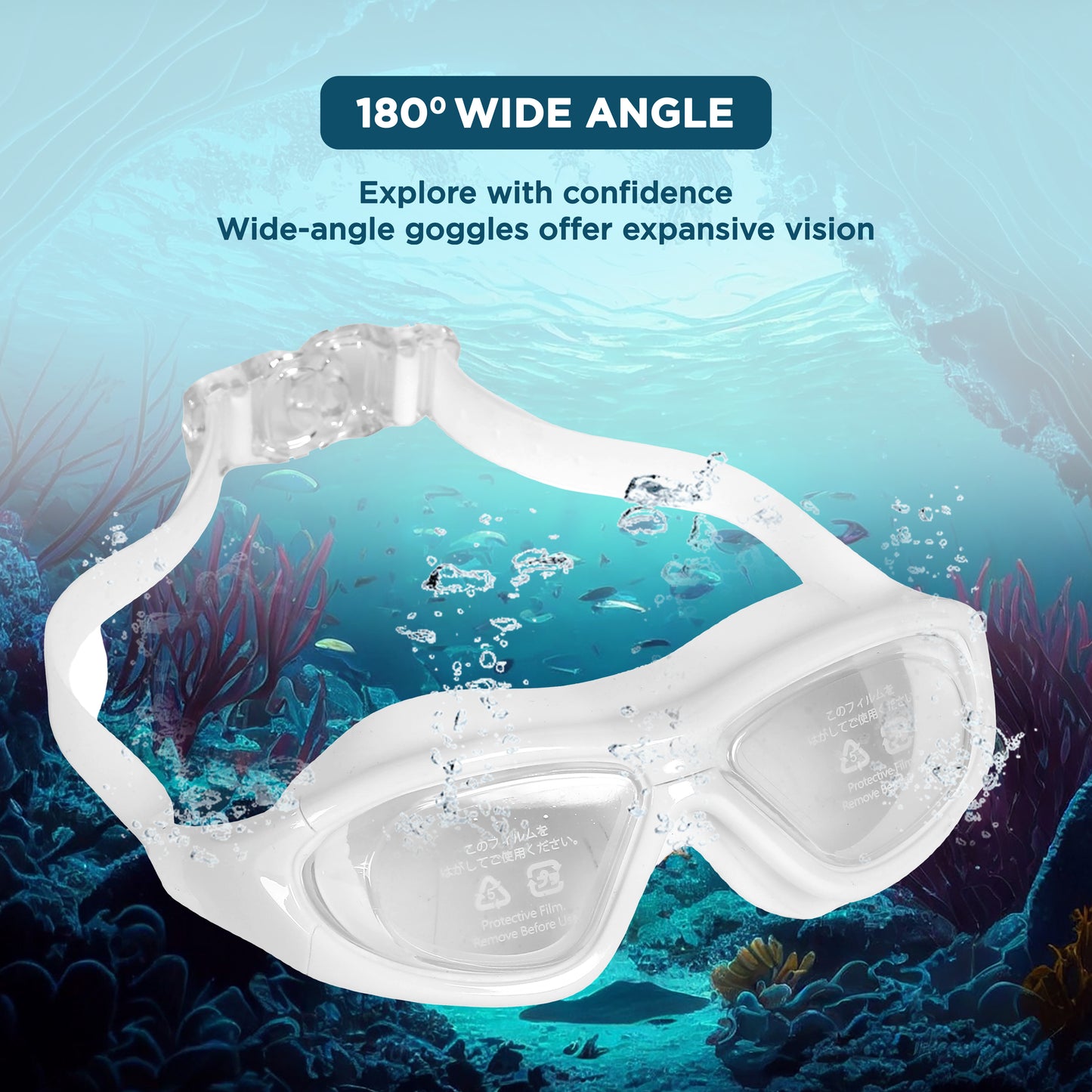 Endless EL1007 Premium Swimming Goggle with Anti-Fog and UV Protection | Material : Silicon, PU | Stylish 180 Degree Wide View Glasses | Soft Silicone Gasket for Leak Proof | With Hard Case