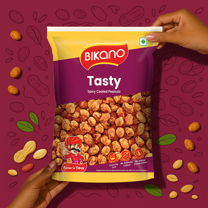 Bikano Tasty Spicy Crunchy & Roasted Snack | Premium Nutty Delight with Rich Spices | Perfect Munch for Any Time | Packed with Bold Flavors & Quality Ingredients – 350g