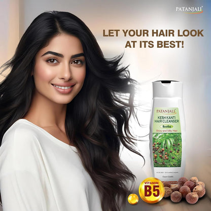 Patanjali Kesh Kanti Reetha Hair Cleanser Shampoo for Dry Hair, Sulfate Free, Herbal Ayurvedic Reetha Shampoo, 200ml Pack of 2 (400ml Total)