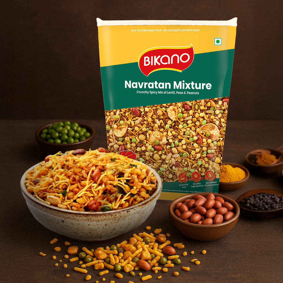 Bikano Navratan Mixture | Crunchy & Spicy Indian Snack | Protein & Fiber-Rich | Tea-Time & Anytime Snack | Premium Quality Ingredients | Fresh & Hygienic Pack | 1kg