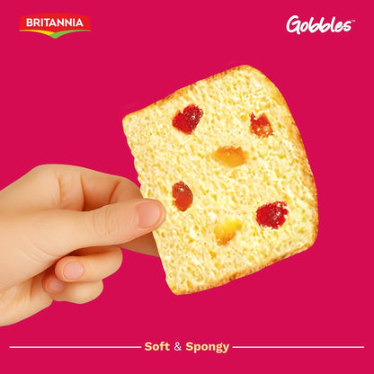 Britannia Fruit Flavored Cake Tea Snacks | Soft & Delicious Eggless Cake with Rich Fruit Bits Perfect for Breakfast & Tea Time 8.82oz (250g) Pack of 1