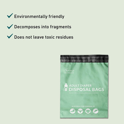 Sirona Premium Adult Diaper Disposable Bags - 30 Bags | Odor Sealing for Diapers, Food Waste, Pet Waste, Sanitary Product Disposal | Durable and Unsce
