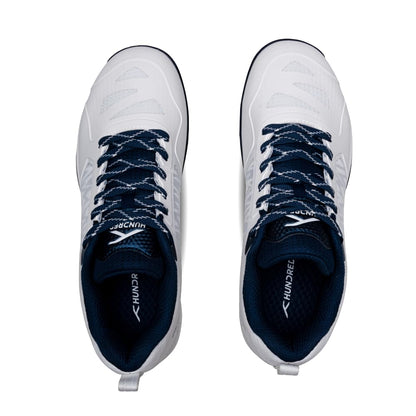 Hundred Beast Armor PBX Unisex Non-Marking Pickleball Shoes | Lightweight Comfort and Cushioned Grip for Indoor & Outdoor Court Play (White/Navy)