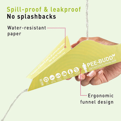 Sirona PeeBuddy Portable Female Urination Device | Disposable Female Urinal Funnel | Foldable, Waterproof & Hygienic | Ideal for Travel, Camping, Hiking, Road Trips & Public Restrooms
