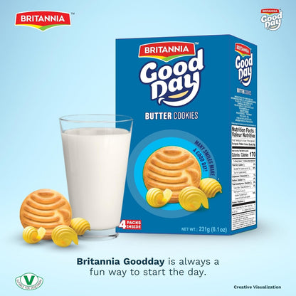 Britannia Good Day Butter Cookies – Crunchy & Buttery Biscuits, 231g (8.1 oz)