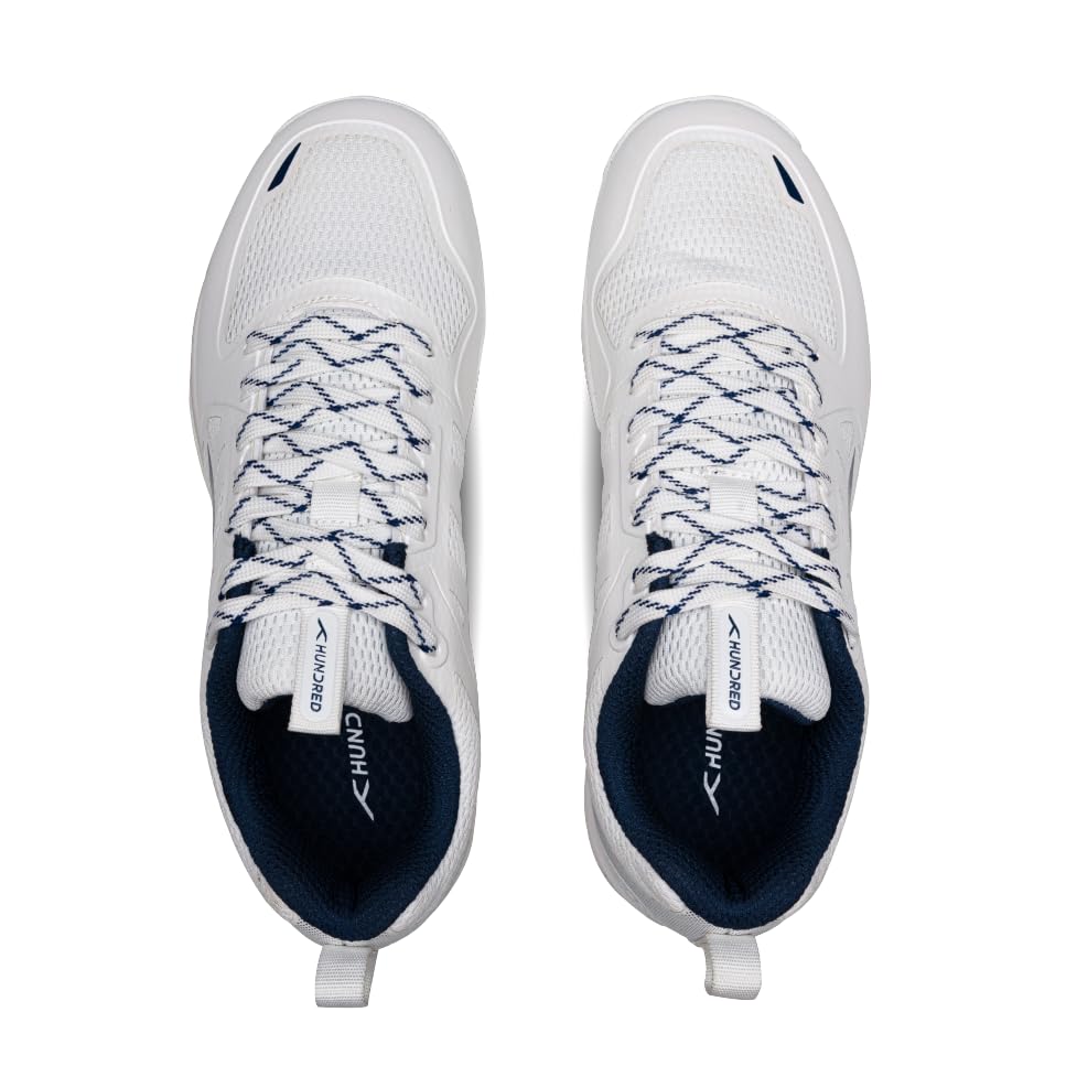 Hundred Velocity Z PBX Unisex Non-Marking Pickleball Shoes | Lightweight Comfort and Cushioned Grip for Indoor & Outdoor Court Play (White/Navy)