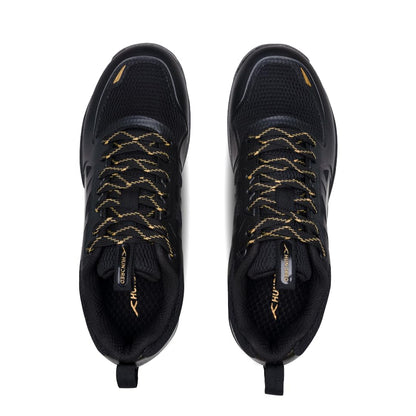 Hundred Velocity Z PBX Unisex Non-Marking Pickleball Shoes | Lightweight Comfort and Cushioned Grip for Indoor & Outdoor Court Play (Black/Gold)