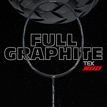 Hundred POWERTEK 900 Badminton Racquet with Cover (Grip Size: 3 1/4 inches) | Strung | Material: Full Graphite | for Intermediate Player | 84 Grams | Maximum String Tension: 26lbs